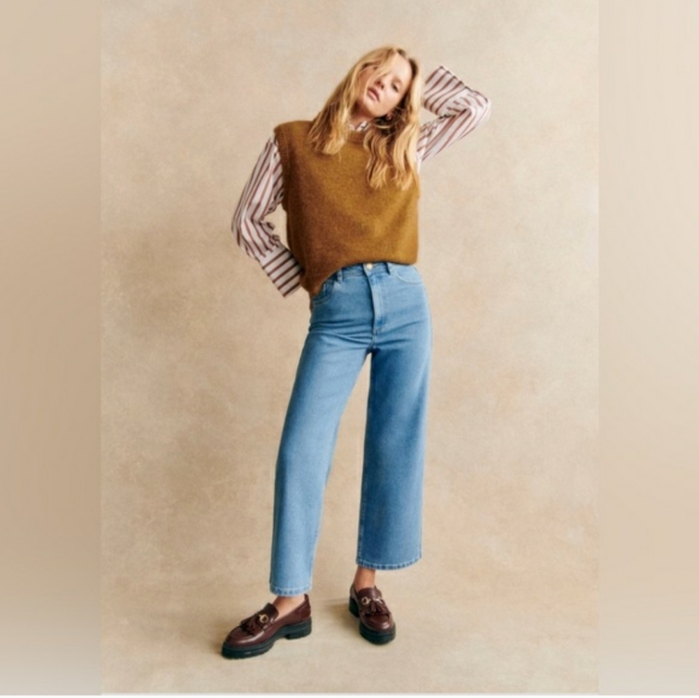 Sezane Le Crop- Light Blue Size 6/38
